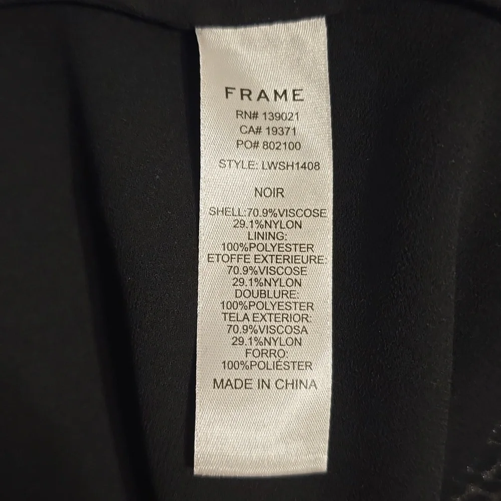 FRAME Cami Tank Top Women's Medium Black Straps Velvet Burnout Croc Witchy - Picture 11 of 11